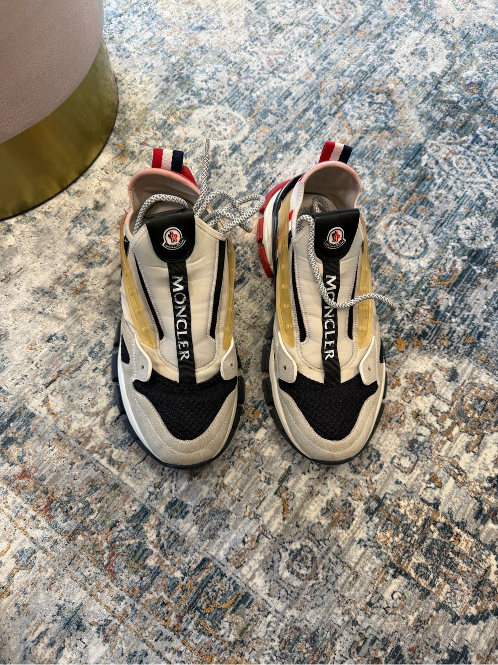 Moncler Trevor Chunky Sneakers – White/Black/Red - Size 9US